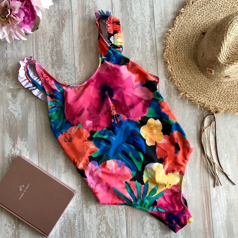 NWT Women flower printed one piece - Picture 2 of 6